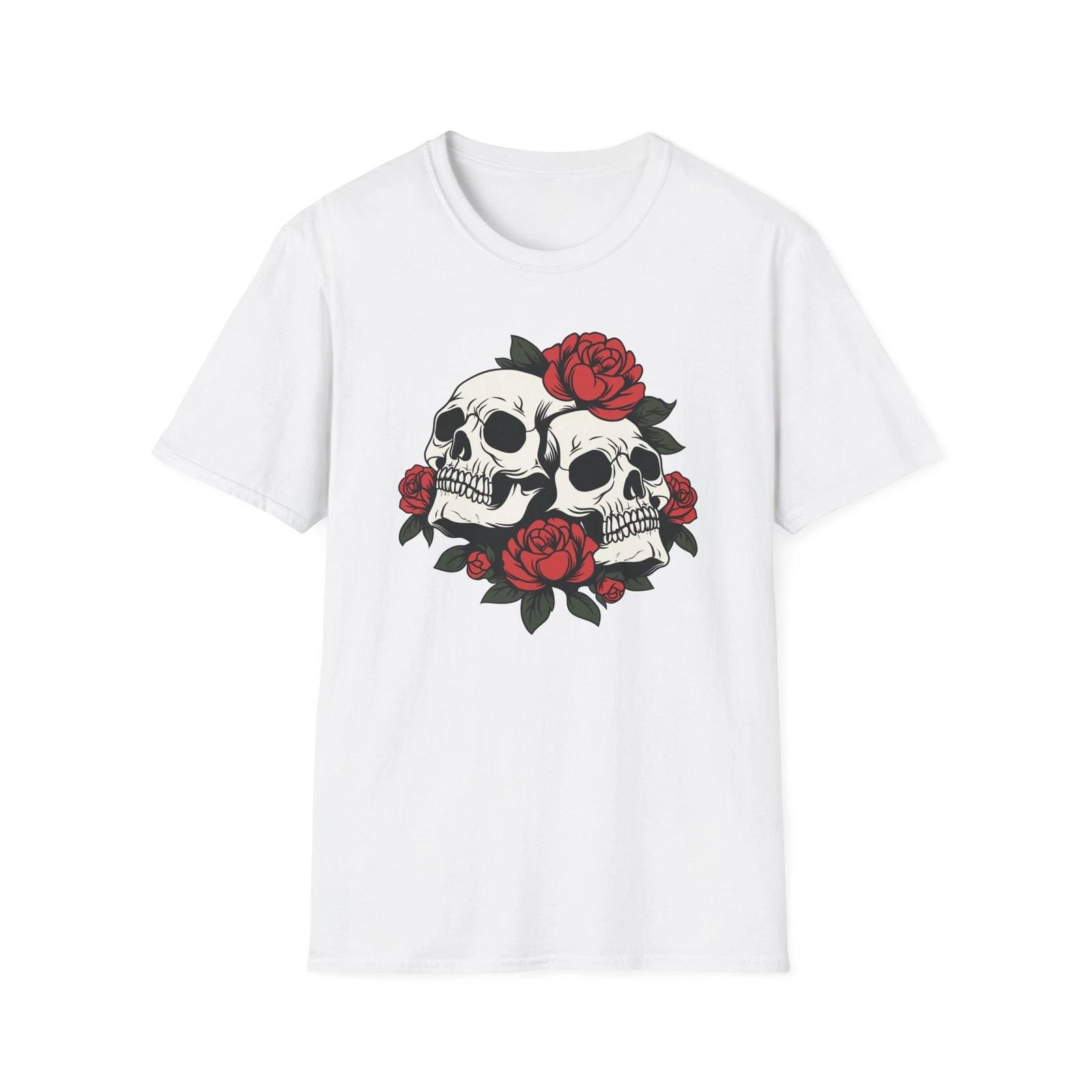 Skull Rose Graphic Tee | Unisex Vintage Style Shirt, Gothic Gift, [...] 2XL