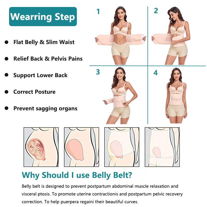 Postpartum Girdle C-Section Recovery Belt Back Support Belly Wrap Belly Band Shapewear Abdominal Binder Post Surgery Cinchers 5
