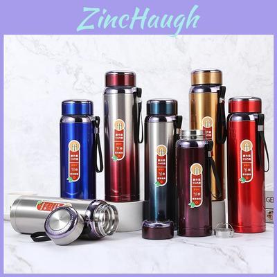 Stainless Steel Insulated Travel Mug With Tea Separator And Carrying Rope For Outdoor Use