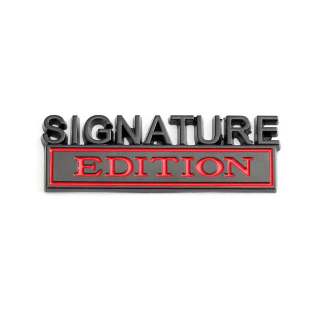 1Pc 3D Metal SIGNATURE Edition Logo Car Front Grille Badge Side Fender Rear Trunk Emblem Sticker Decal