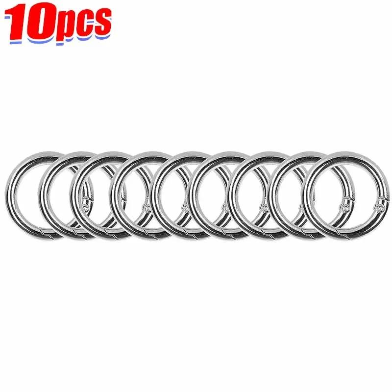 

30/10pcs Metal O Ring Spring Clasps for DIY Jewelry Openable Round Carabiner Keychain Bag Clips Hook Dog Chain Buckles Connector 20mm