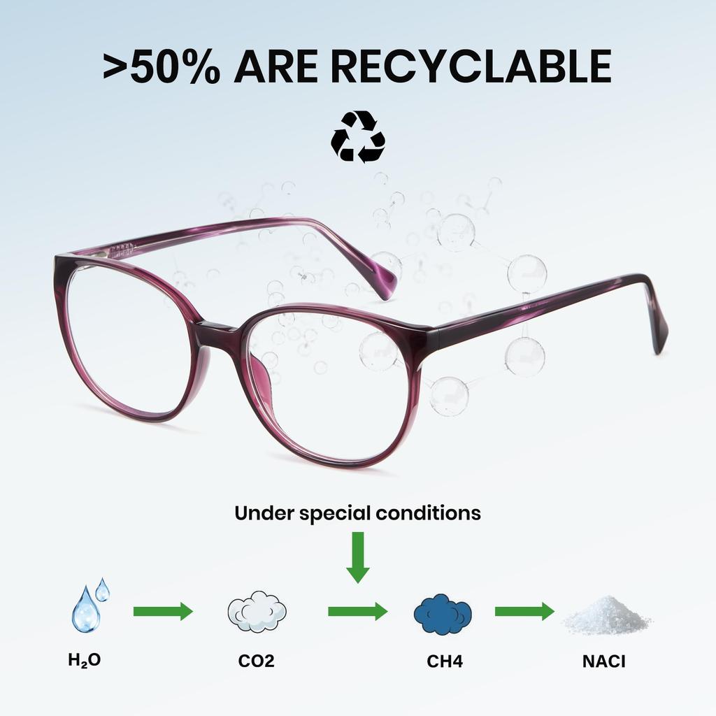 Cyxus Blue Light Blocking Boston UV Unisex Glasses, Non-Prescription, Frame, Protection, Stylish, (8149T26 Purple)