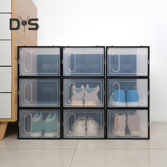 Velký organizér na boty Úložný box Stohovatelný design Prachotěsný Snadno se čistí Úsporný box na boty Průhledná vitrína s víkem
