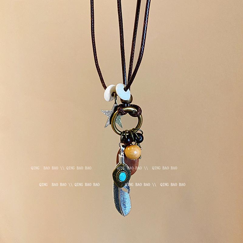 Zen Retro Chinesische Keramik Halskette - Handgewebtes Nischendesign für Frauen