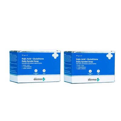 The Derma Co Kojic Acid + Glutathione Daily Syndet Soap 75 G X 4 Pack Brightens Skin Reduces Dark Spots