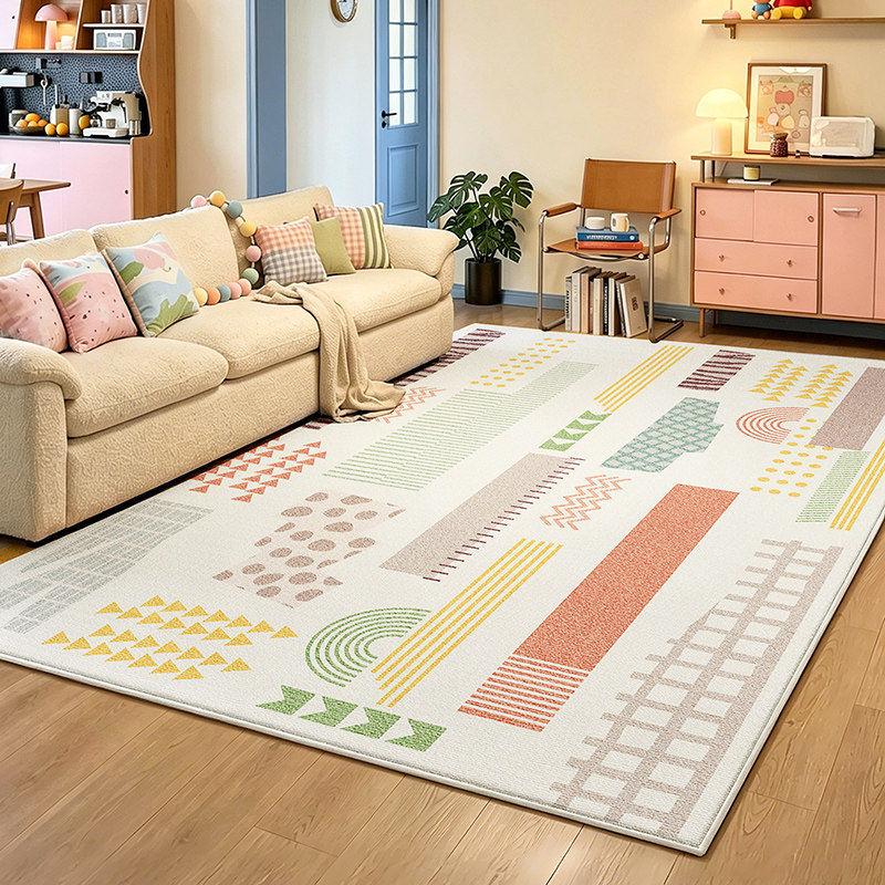 Large Area Living Room Decoration Carpet Thick Plush Rugs for Bedroom Fluffy Soft Lounge Floor Mat Dopamine Color Cloakroom Rug