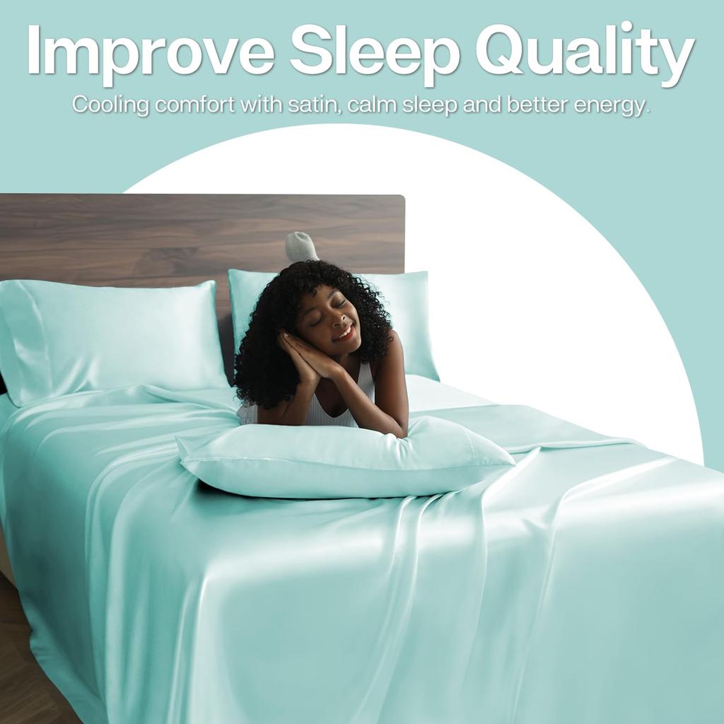 Satin Pillowcases for Hair and 2 Pack Silk Satin Set of 2 King Size Pillowcases Silky Pillowcases with Envelope Closure MR&HM Skin, Pillowcases,