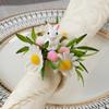 Plastic Napkin Rings With Easters Rabbit Eggs Theme Durable Suitable For Indoor Outdoors Celebration And Event