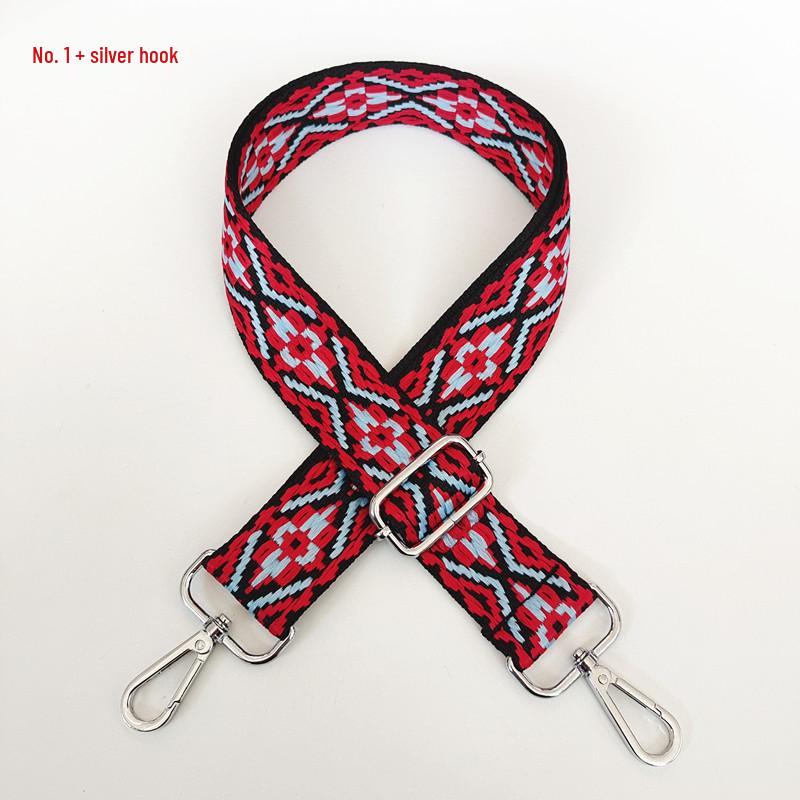 Colorful Jacquard Wide Shoulder Strap for Women's Bags - Canvas Crossbody and Backpack Accessory