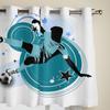 Fenstervorhänge mit Fußballspieler-Silhouette für Wohnzimmer, Schlafzimmer, moderne Jalousien, Vorhänge für die Küche