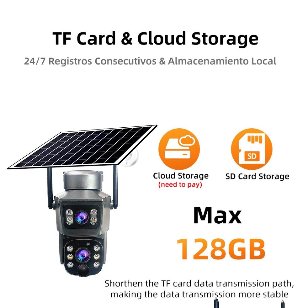 V380 Outdoor 360° Solar-Powered HD Wireless 4G Security Camera Binocular