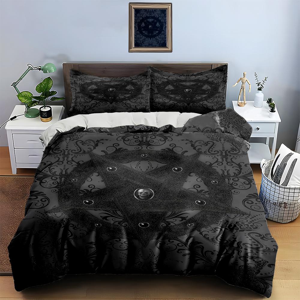 Dark, intricate, geometric. Bedding Duvet cover sets Duvet covers Pillowcases gifts (1 * Duvet Cover 2 * Pillowcases, without duvet insert)