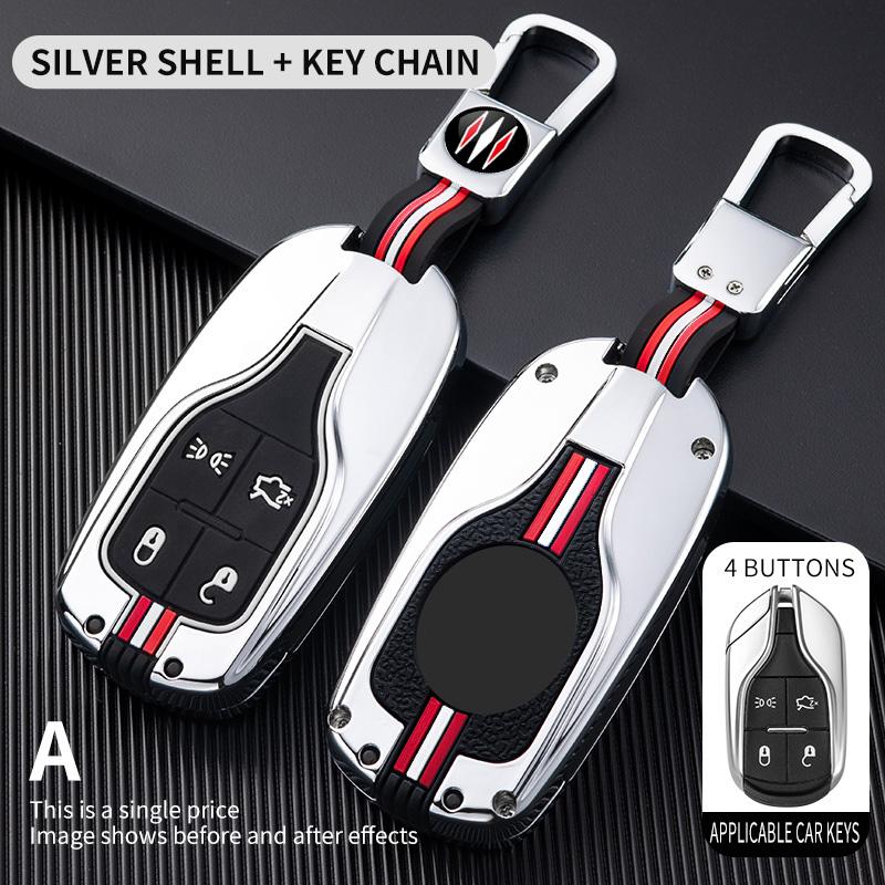 Metal Car Key Cover Fob Case Shell For Maserati Levante Ghibli Quattroporte Gt Granturismo Grancabrio Keychain Accessories