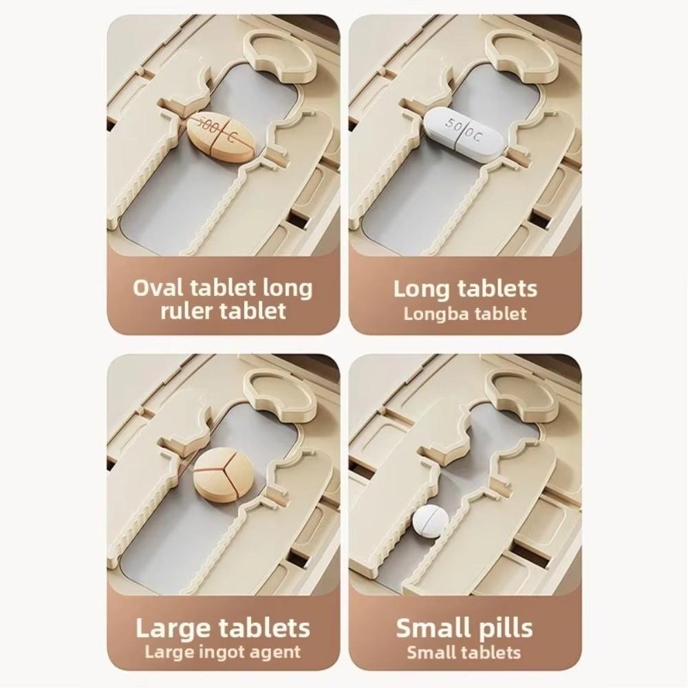 2/3/4-in-1 Pill Cutter Box Dust-proof Multi-functional Pill Divider Storage Compartment Portable Medicine Cutter Daily Use