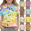 Kids Short Sleeve T Shirt Casual Loose Fit Crew Neck Top with Animal Print Soft Comfortable Fabric Suitable for Everyday Wear