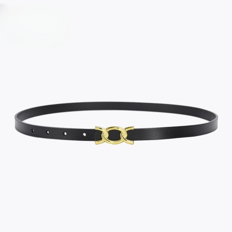 Slim Belt Women's Genuine Leather Fashionable Belt Women's Dress with Waist Slim Waist Versatile Jeans Trendy