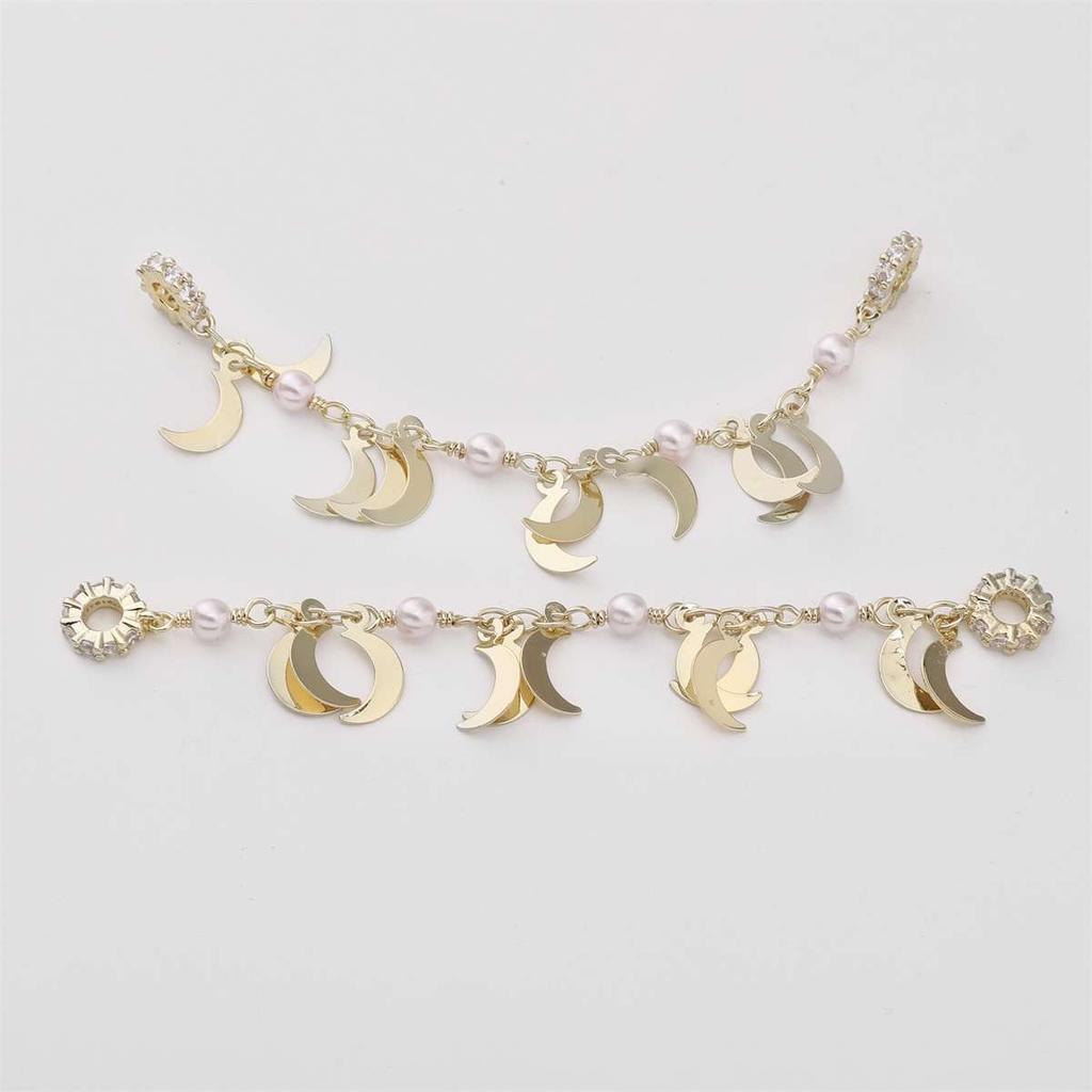 1pc 8-9cm Bracelet Safety Chain High Color Retention Gold Plating Safety Chain Tassel Pendant Chain Accessories DIY Handmade