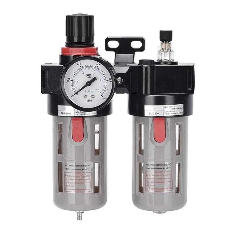 BFC2000 BFC3000 BFC4000 1/4 3/8 1/2 Air Compressor Oil Water Separator Filter Regulator Preparation Unit FRL Combination
