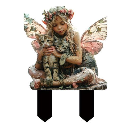 Garden Stake Fairy Cats Shape with 2D Printing