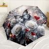 Rêves de Papillons Dans les Fleurs 8-Bâtons pour Voyage, camping, Parapluie Léger Portable Décontracté, Essentiel pour chaque famille Vacances Cadeau d'Anniversaire