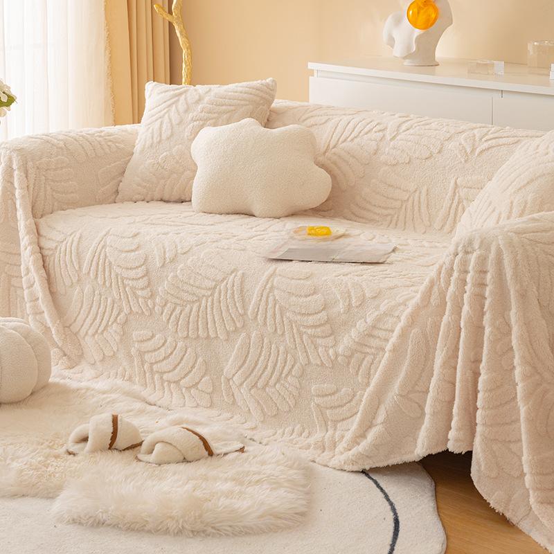 Anti-Scratching Sofa Cover Cloth Ins Style Sofa Towel Winter Plush Sofa Cover All-Inclusive Universal Sofa Cover Full Covered