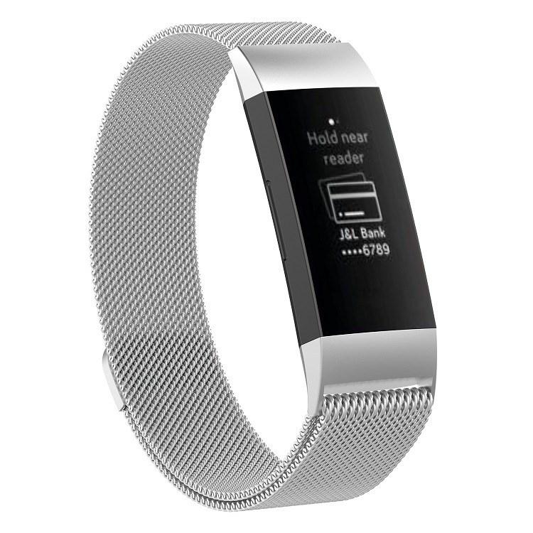 

Stainless Steel Magnet Watch Band for FITBIT Charge 3, Size:Small, 187x18mm серебряный