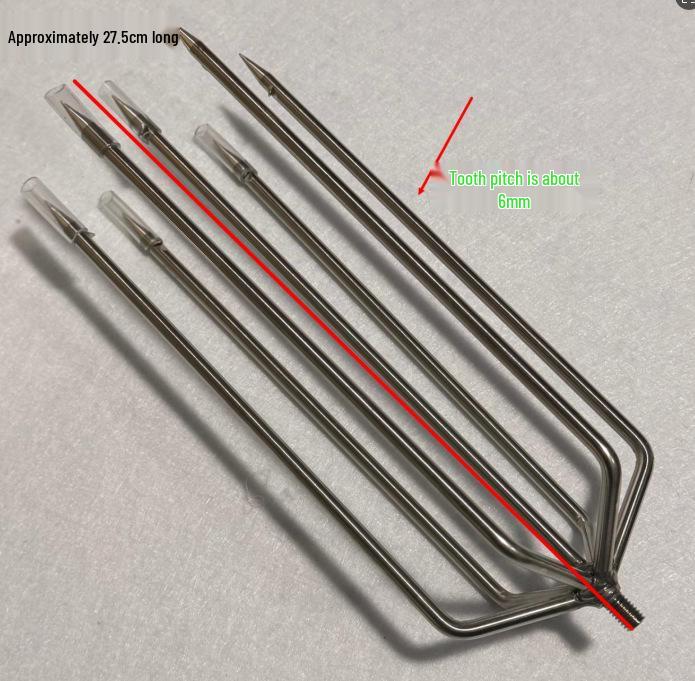 Stainless Steel Multi-functional Barbed Fish Spear Head - Handmade Flat Fork Lantern Design