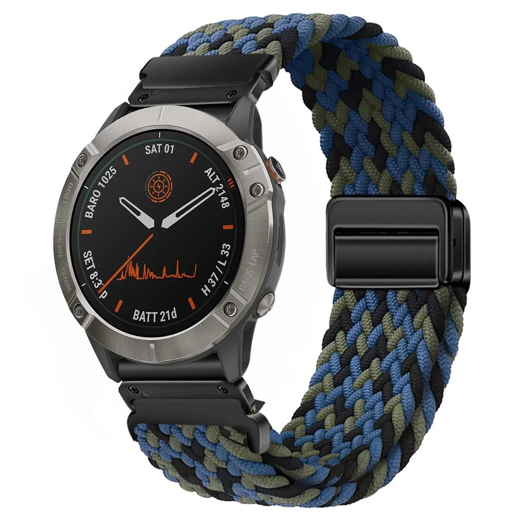 22 26mm Elastic Quick Fit Nylon Strap Enduro2 Wristband For Garmin Fenix5 5XPlus 6 6XPro 7 7XPro 8 Bracelet Tactix7Pro WatchBand