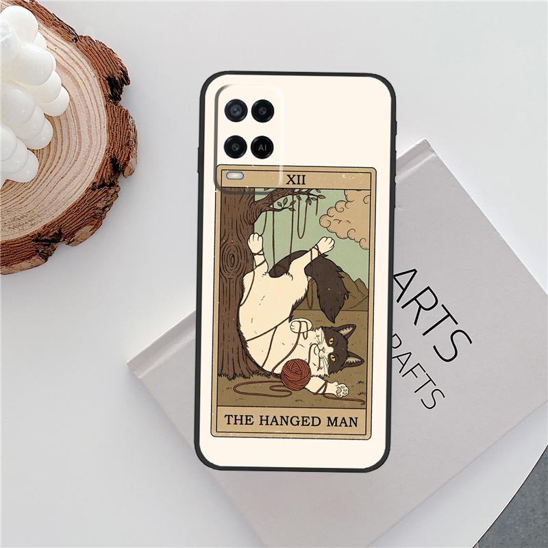 Tarot Card Cute Art Cats Case For Oppo A96 A58 A18 A38 A78 A98 A17 A77 A80 A40 A60 A16 A76 A74 A94 A54 A15 A57S Cover