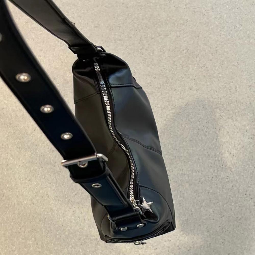 Koreansk Gotisk Stjärntjej Svart Handväska Harajuku Estetisk Vintage Axelremsväska Trendiga Dam Messenger Tote-väskor