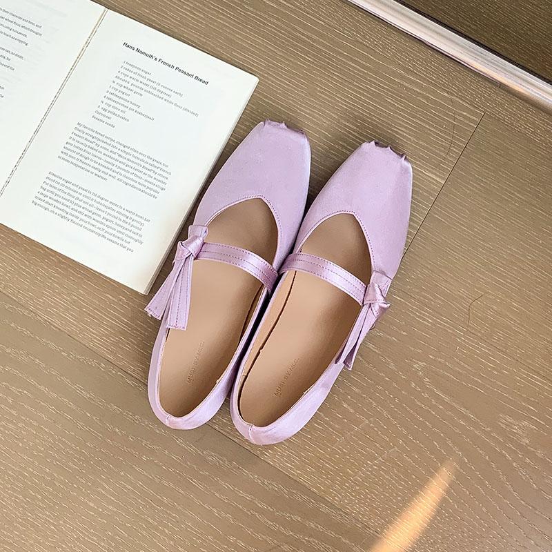 Fashion Fashion Silk Women Mary Janes Flats Shoes Soft Female Shallow Footwear Butterfly-Knot Ladies Flats Slip On Shoes new