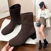New Medium Socks Boots Pointed Fly-woven Short Boots Waterproof Table Heightening Boots Japanese Princess Boots Fashion Boots