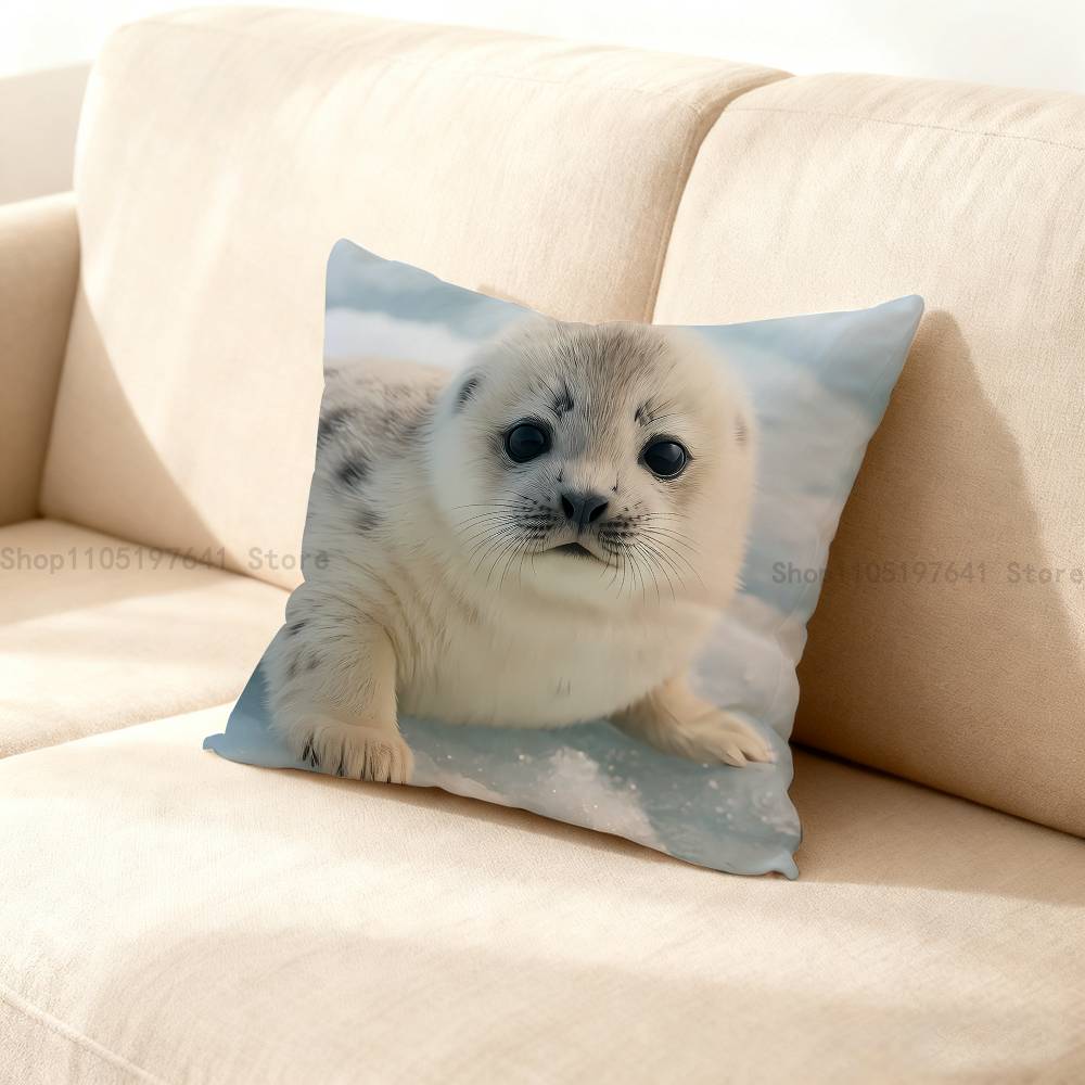 Seal Animal Cute Pillow Case Cushion Cover Home Decor Birthday Gift Pillowcover