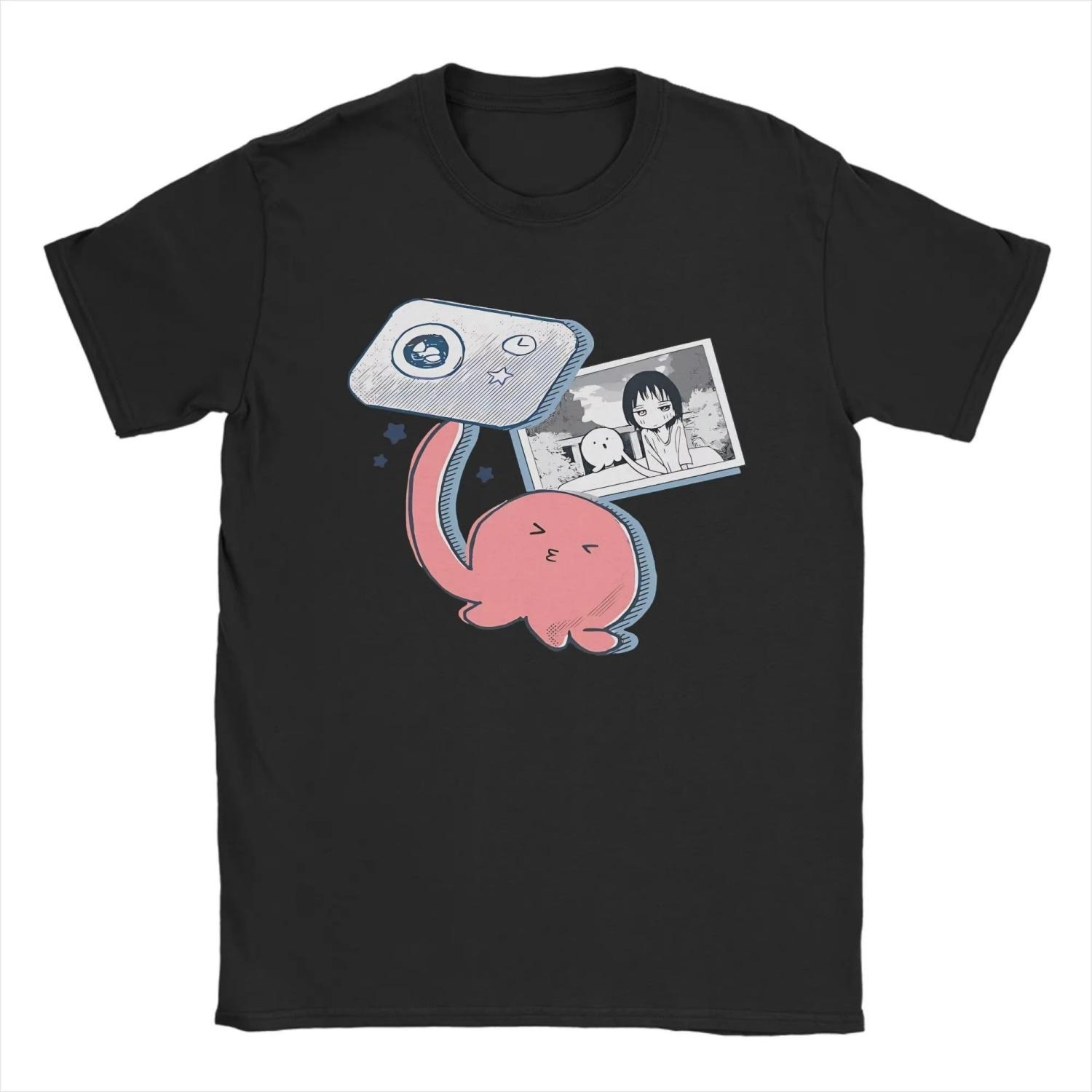 

2025 Takopii and Shizuka T Shirt s Y2K Casual Cotton T Shirts Beach Round Neck Hipster Tee Shirt Print Plus Size Clothing S чёрный