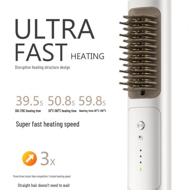 Portable Anti-Scald Negative Ion Wireless Hair Straightening Comb