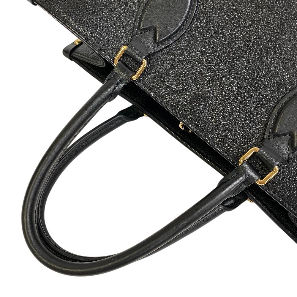 LOUIS VUITTON M45595 Tote Monogram Ann Platt leather On the Go MM Handbag black leather Women Used
