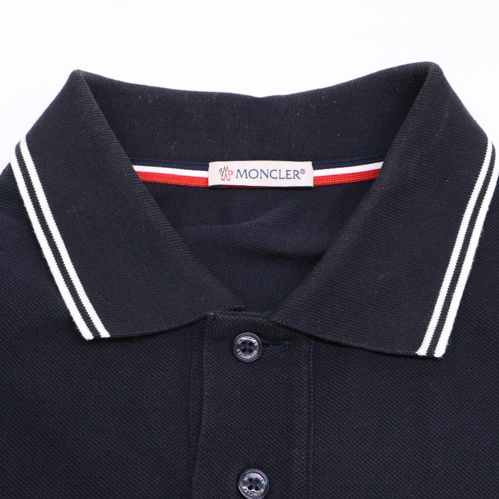 MONCLER Black 2020 Pique Polo Shirt tops S blackUsed