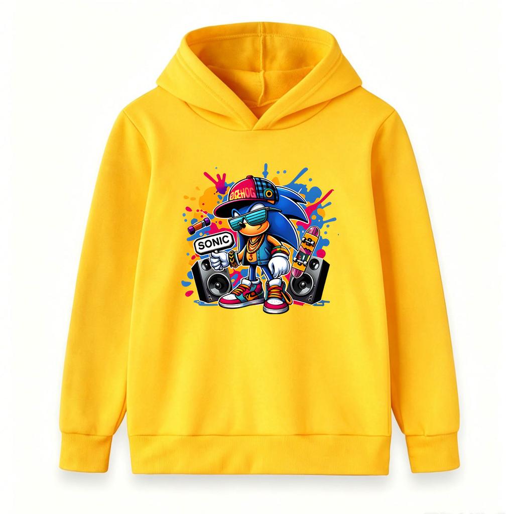 Kids Boys Girls Casual Pullover Hoodie, Cool Hip Hop Urban Graffiti Character Print Long Sleeve Soft Hooded Sweatshirt for Casual Daily Wear Street
