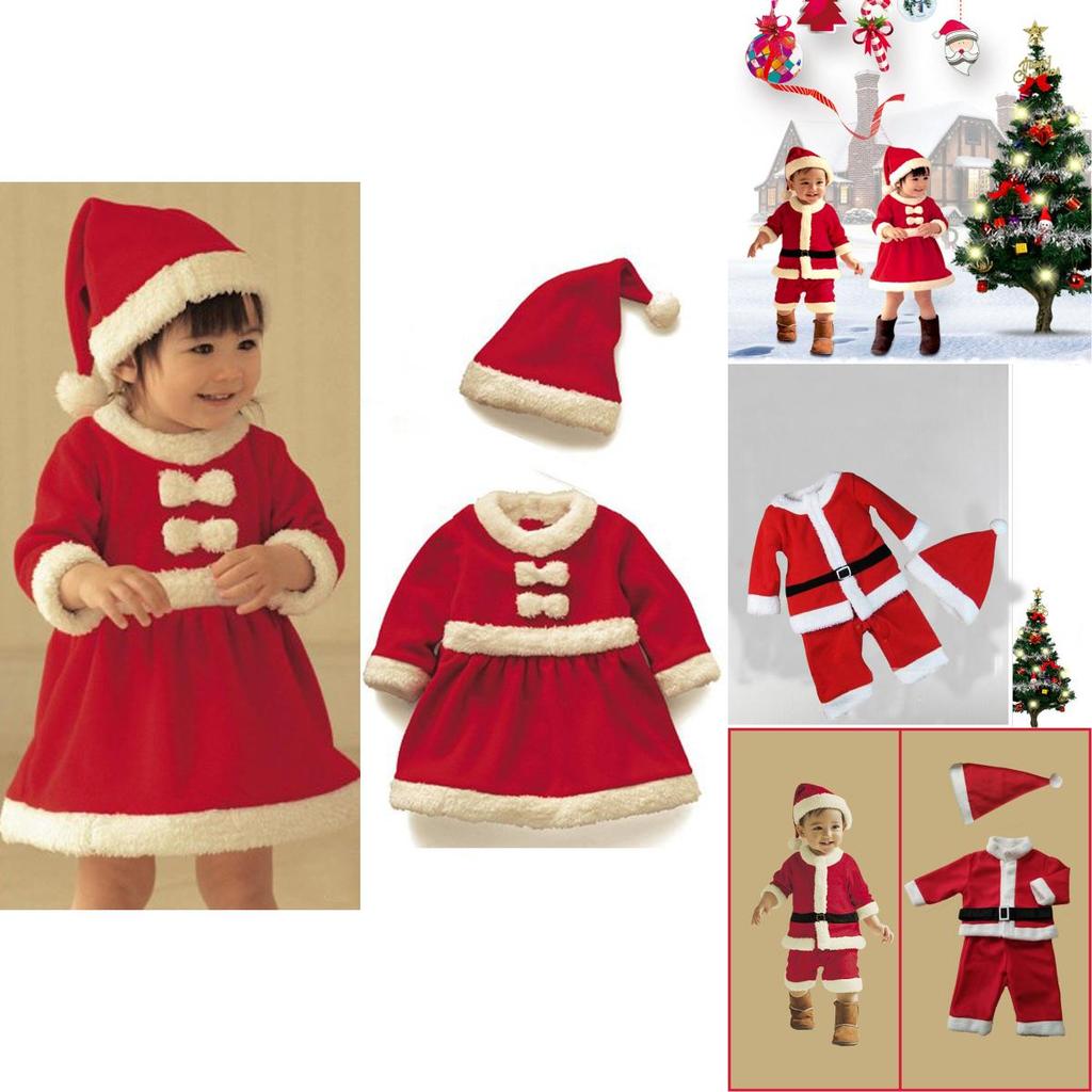 Luxurious Children's Christmas Costumes Santa Claus Boys And Girls Ensemble For Festive Fun