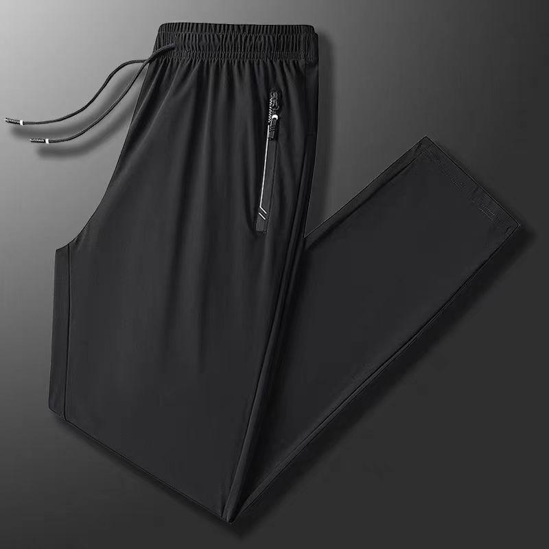 Men's Summer Ice Silk Quick-Dry Lightweight Elastic Waist Pants