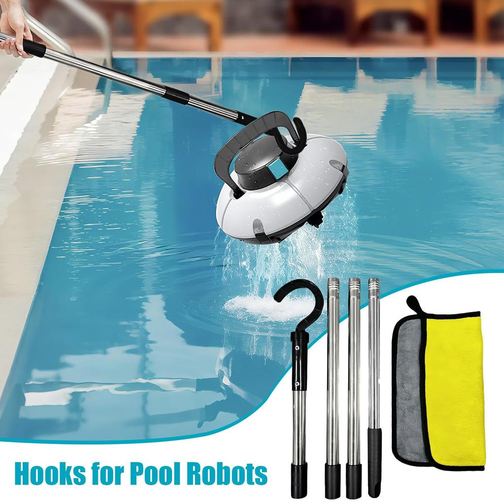 Pool Pole Hook Removable Pool Vacuum Hook Rakes Skimmers For Ground Retrieval Rescue Underwater Safety Cleaning Raft Fountain