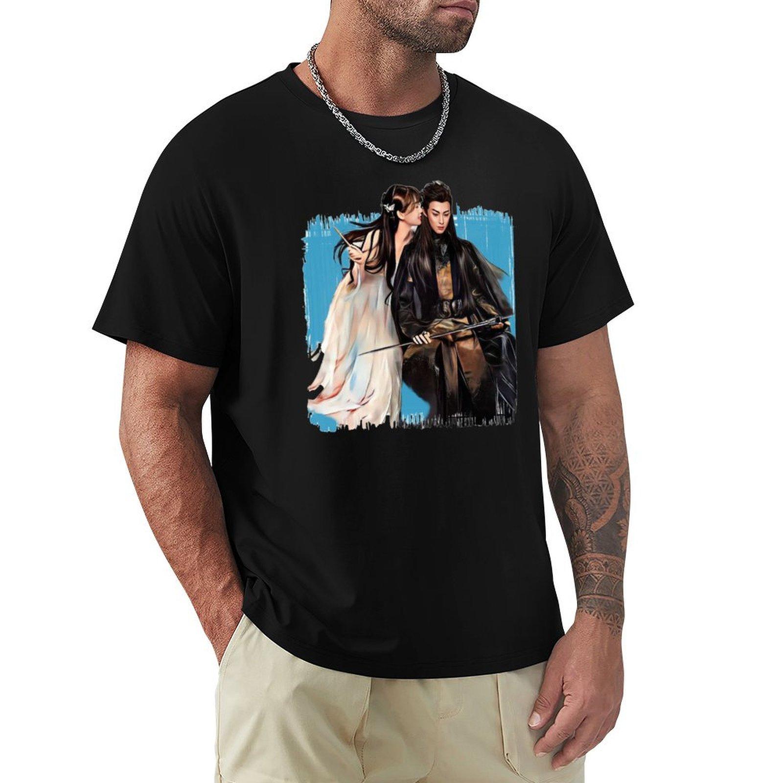 

Dylan Wang Yu Shuxin Love between fairy and Devil TShirt animal prinfor boys man clothes funny t shirts men 4XL