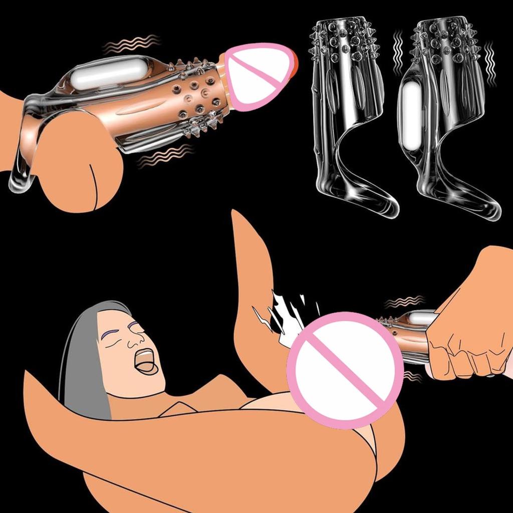 Penis Sleeve Vibrating Cock Ring , Adult Sex Toys for Men, Reusable Cock Sleeve Couple Vibrator, Delay Ejaculation Stronger Erection, Couples Sex Toy