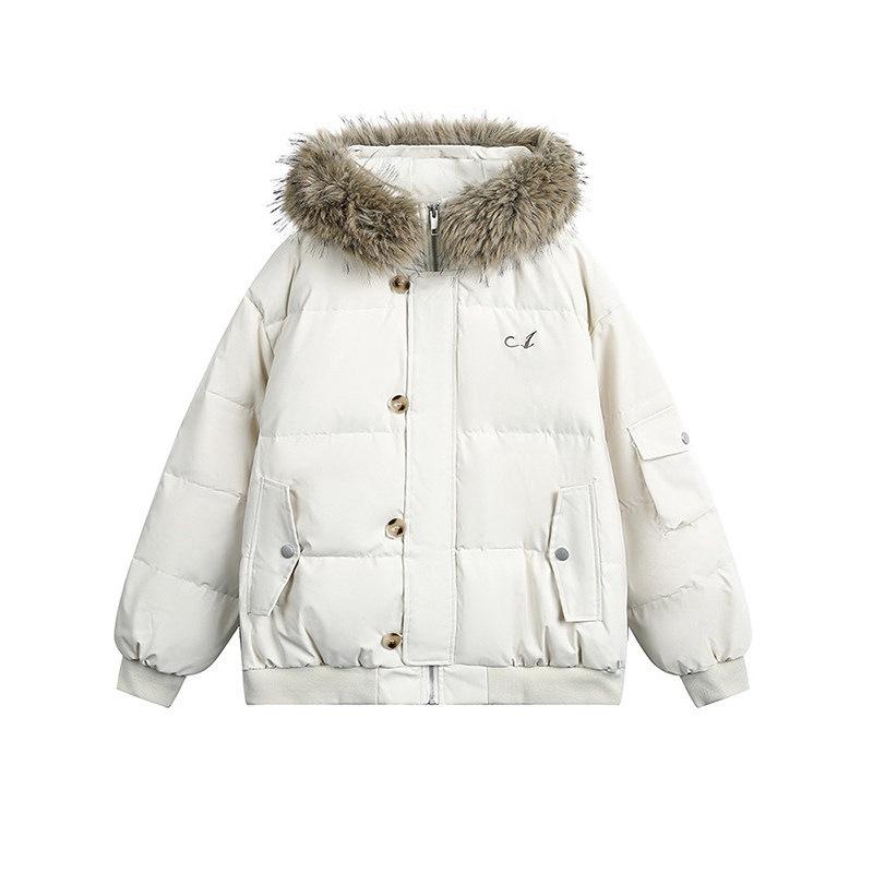 Padded clothes women's winter new ins big fur collar loose padded clothes thickened warm padded jacket tide