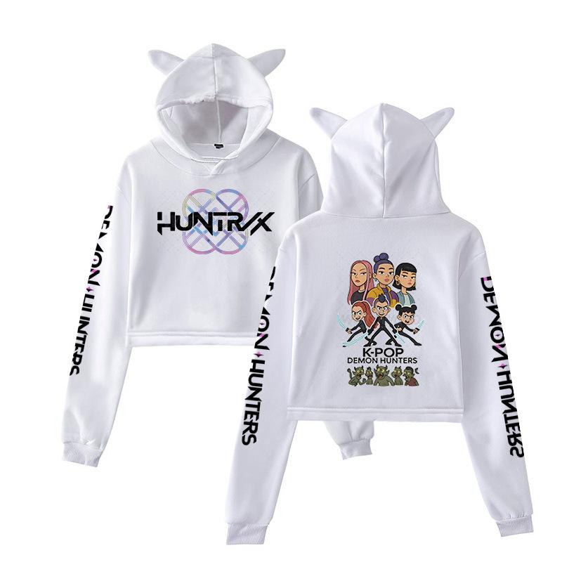 Kpop Dämonenjäger Fanmerch Mira Rumi Zoey Huntrix Neuer Hoodie Katzenohren Sweatshirt Langarm Mädchen Frauen Mode Niedliche Oberteile