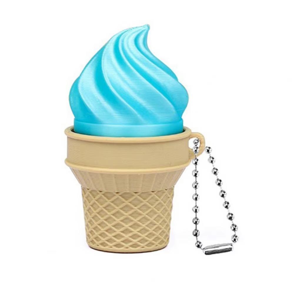 Sensory Toy Ice Cream Cone Fidget 3D Printed Keyboard Clicker Clicker Keychain ADHD ASMR Random color