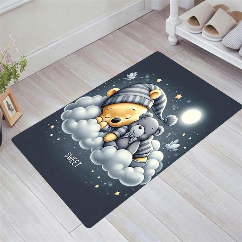 

1pc Winnie The Pooh Pattern Area Rug Soft Flannel Floor Mat for Living Room,Office,Bedroom and Carpet 60cm by 90cm
