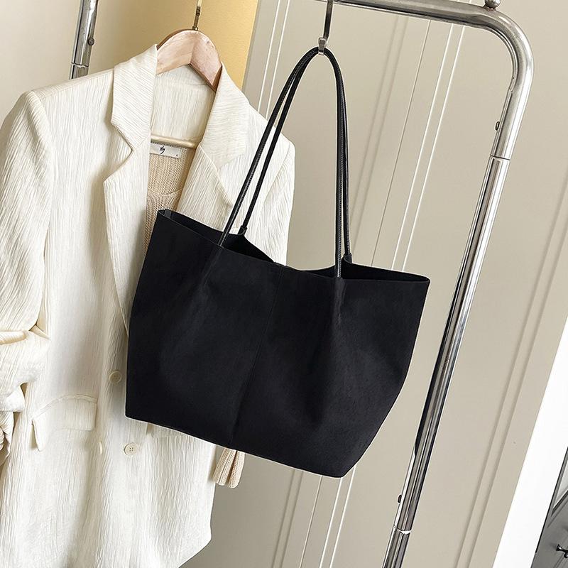 

Осень и зима новая замшевая сумка-тоут большой вместимости для поездок на работу женская повседневная простая универсальная сумка через плечо