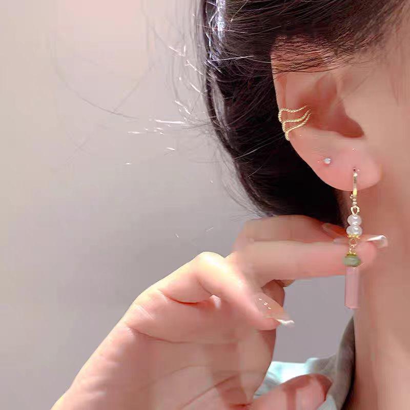 Eleganti orecchini di perle: Orecchini a borchia versatili di alta gamma per donna ispirati agli stili antichi Hanfu e Qipao