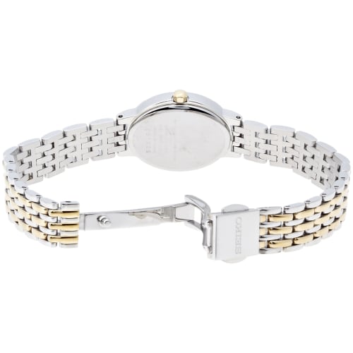 Seiko Watch Exceline Solar Watch SWCQ051 Women's Silver with Super Clear Coating, Curved Sapphire Crystal, and Diamonds